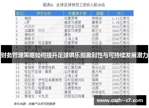 财务管理策略如何提升足球俱乐部盈利性与可持续发展潜力 财务管理策略如何提升足球俱乐部盈利性与可持续发展潜力